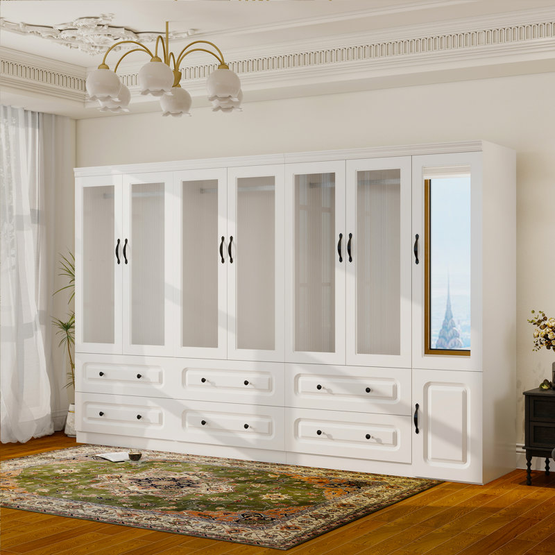 Red Barrel Studio® 4-Piece Solid Manufactured Wood Armoire